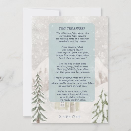 Tiny Treasures w/sneeuwskool Bedankkaart (Voorkant)