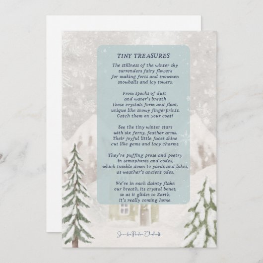 Tiny Treasures w/sneeuwskool Bedankkaart (Voorkant / Achterkant)