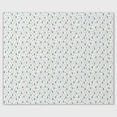 Tiny Trees Kerstfeestdag Pattern Cadeaupapier (Vlak)