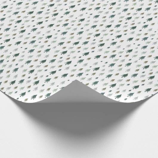 Tiny Trees Kerstfeestdag Pattern Cadeaupapier (Hoek)