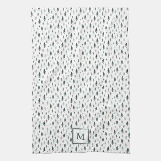 Tiny Trees Monogrammed Kerstmis Theedoek (Verticaal)