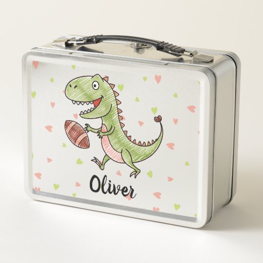 Tiny Trex spelen Football gepersonaliseerd (Achterkant)