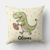 Tiny Trex spelen Football gepersonaliseerd Kussen (Achterkant)