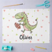 Tiny Trex spelen Football gepersonaliseerd Tissuepapier (Craft)