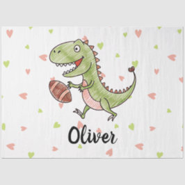 Tiny Trex spelen Football gepersonaliseerd Tissuepapier
