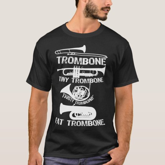Tiny Trombone Fat Trombone Trombone Player T-shirt (Voorkant)