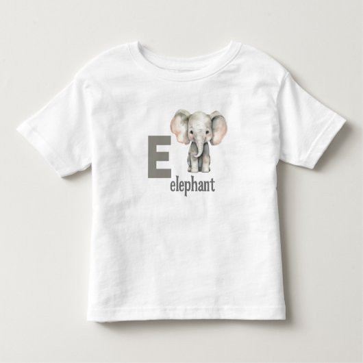 Tiny Trunk Treasures: Olifant Alphabet T-shirt (Voorkant)