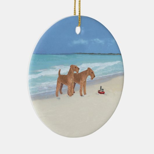 Tiny Tugboot Keramisch Ornament (Rechts)