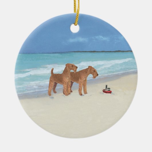 Tiny Tugboot Keramisch Ornament (Voorkant)