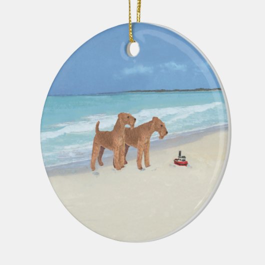 Tiny Tugboot Keramisch Ornament (Links)