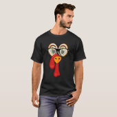 Tiny Turkey Gezicht & Bril Kostuum voor Thanksgivi T-shirt (Voorkant volledig)