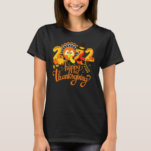 Tiny Turkeys Happy Thanksgiving Turkey Autumn Cost T-shirt (Voorkant)