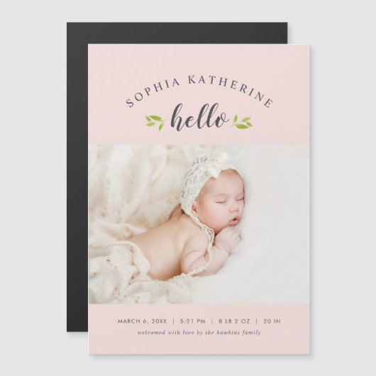 Tiny Twigs Magnetic Photo Birth Announance (Voorkant / Achterkant)