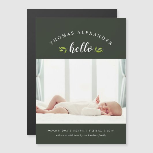 Tiny Twigs Magnetic Photo Birth Announance (Voorkant / Achterkant)