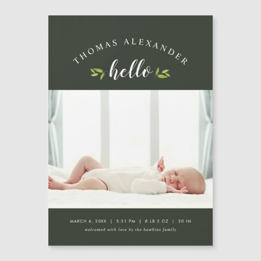 Tiny Twigs Magnetic Photo Birth Announance (Voorkant)