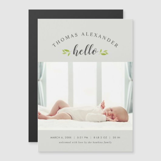 Tiny Twigs Magnetic Photo Birth Announance (Voorkant / Achterkant)