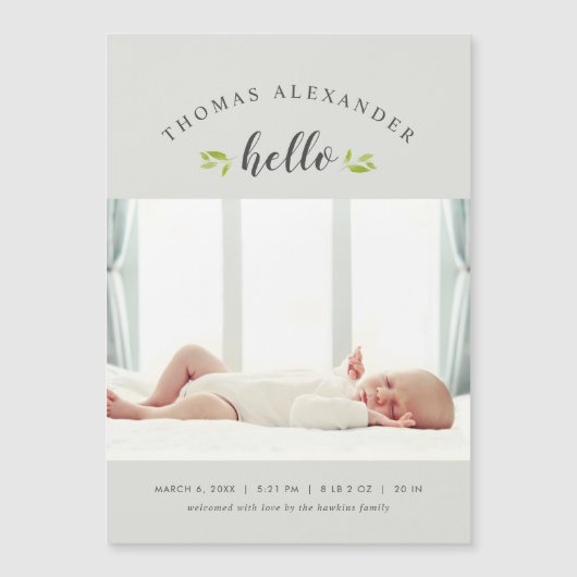 Tiny Twigs Magnetic Photo Birth Announance (Voorkant)
