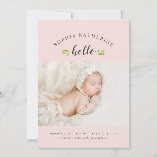 Tiny Twigs Photo Birth Announance Aankondiging (Voorkant)