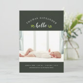 Tiny Twigs Photo Birth Announance Aankondiging (Staand voorkant)