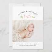 Tiny Twigs Photo Birth Announance Aankondiging (Voorkant)