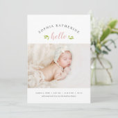 Tiny Twigs Photo Birth Announance Aankondiging (Staand voorkant)