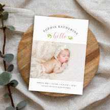 Tiny Twigs Photo Birth Announance