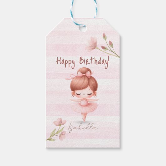 Tiny Twirls – Ballerina Cadeaulabel (Voorkant)