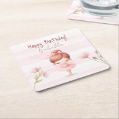 Tiny Twirls – Ballerina  Kartonnen Onderzetters (Schuin)