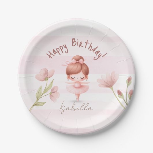 Tiny Twirls – Ballerina  Papieren Bordje (Voorkant)