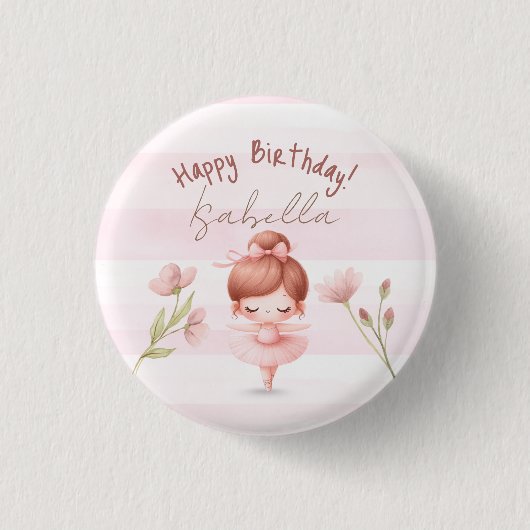 Tiny Twirls – Ballerina  Ronde Button 3,2 Cm (Voorkant)