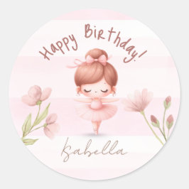 Tiny Twirls – Ballerina  Ronde Sticker
