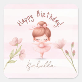 Tiny Twirls – Ballerina  Vierkante Sticker