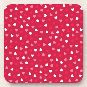 Tiny Valentijn Hearts in Rood Wit Roze Bier Onderzetter