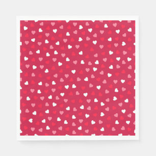 Tiny Valentijn Hearts in Rood Wit Roze Servetten