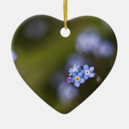 Tiny vergeet me niet bloem keramisch ornament (Voorkant)