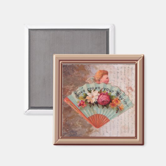 Tiny Victoriaans Dames Fan Print Magnet (Voorkant / Achterkant)