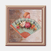 Tiny Victoriaans Dames Fan Print Magnet (Voorkant)