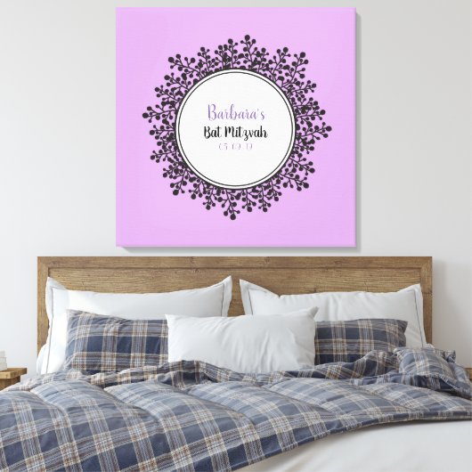 TINY VINES Bat Mitzvah Aanmeldbord Canvas Afdruk (Insitu (Slaapkamer))