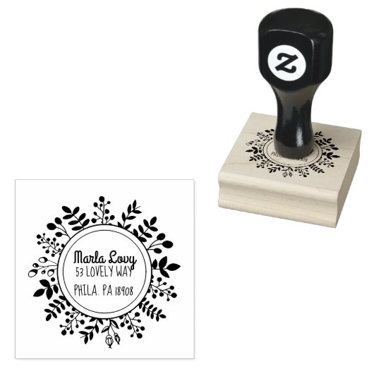 TINY VINES Circulaire retour adresstempel Rubberstempel (Gestempeld)