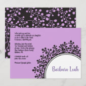 TINY VINES Circular Bat Mitzvah Invitation Kaart (Voorkant / Achterkant)