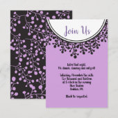 TINY VINES Circular Bat Mitzvah Reception Kaart (Voorkant / Achterkant)