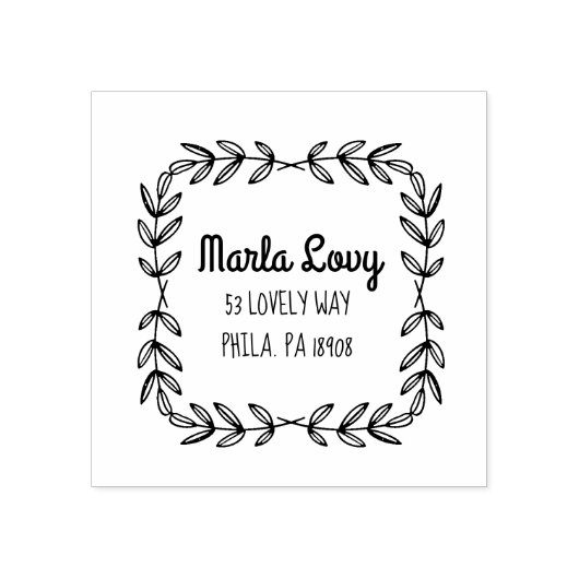 TINY VINES Return Address Stamp Rubberstempel (Afrduk)