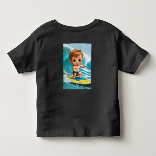 Tiny Wave Rider - Baby Surfer Vibes Kinder Shirts (Achterkant)