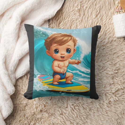 Tiny Wave Rider - Baby Surfer Vibes Kussen (Deken)