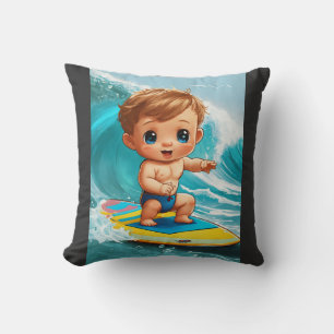 Tiny Wave Rider - Baby Surfer Vibes Kussen