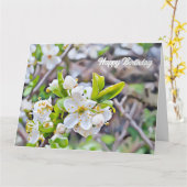 Tiny White Blossoms - Verjaardag Kaart (Gele Bloem)