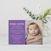 Tiny White Spots op Paarse Foto Baby Blessing Kaart (Staand voorkant)