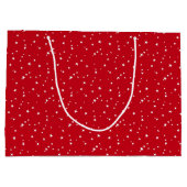 Tiny White Stars on Red Christmas Groot Cadeauzakje (Achterkant)