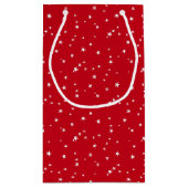 Tiny White Stars on Red Christmas Klein Cadeauzakje (Achterkant)