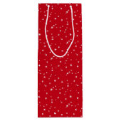 Tiny White Stars on Red Christmas Wijn Cadeautas (Achterkant)
